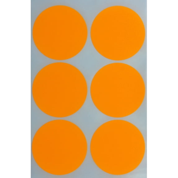 Royal Green, Round 2" inch Sticker 50mm, Color Coding Dot Labels, Permanent Adhesive, two inch stickers, Neon Orange, 72 Pack