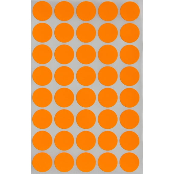 Royal Green Round Blank Sticker Color Coding Labels, Pricing Dot Stickers 3/4 inch in Neon Orange, 4000 Pack