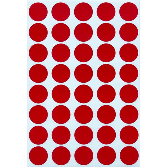 Royal Green Round Blank Sticker Color Coding Labels , Pricing Dot Stickers 3/4 inch in Red, 4000 Pack