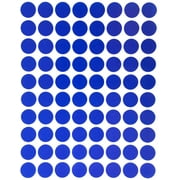 Royal Green Round Colored Labels 1/2 inch 13 mm Blue Dot Stickers 0.5 inch - 1200 Pack