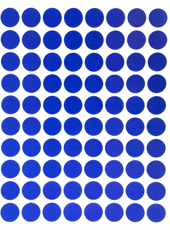 Royal Green Round Colored Labels 1/2 inch 13 mm Blue Dot Stickers 0.5 inch - 1200 Pack