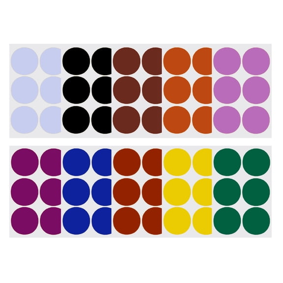 Royal Green Round Dot Stickers 2" inch in 10 Assorted Colors 50mm - 72 Pack