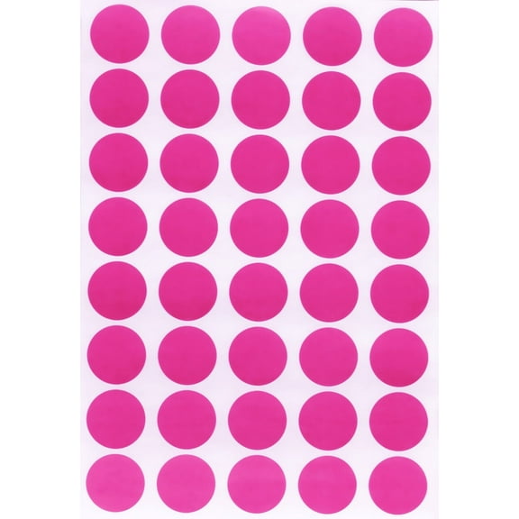 Royal Green Round Labels Colored Dots Stickers 19mm 3/4 inch - Pink - 280 Pack