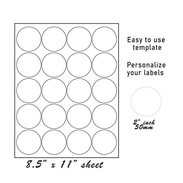 Royal Green 2-inch Printable Round Labels, 152 Pack + Bonus Colored ...