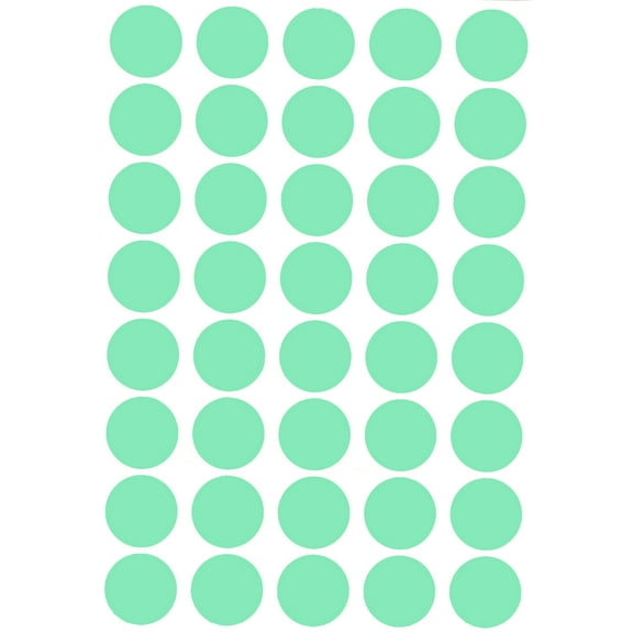 Royal Green Round Labels for Arts and Crafts 19mm Dot Stickers 3/4 inch in Pastel Green - 1000 Pack