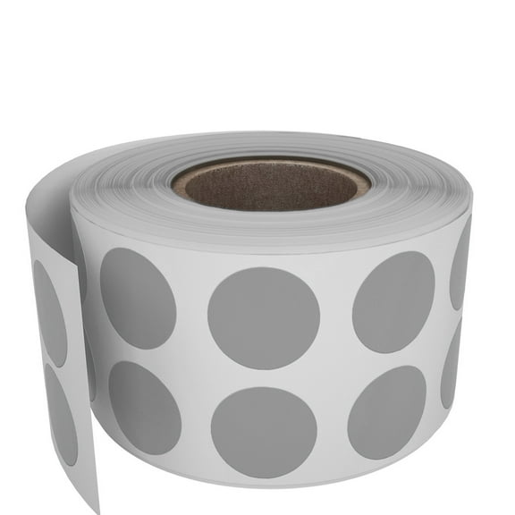Royal Green Round Sticker Label Roll 1/2 inch Permanent Adhesive Labels in Grey (13mm) 1080 Pack