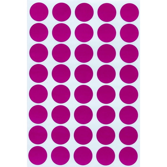 Royal Green Round Stickers Labels Colored Sticker 19mm 3/4 inch - Purple - 280 Pack