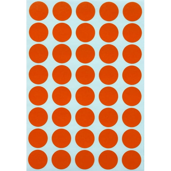 Royal Green Round Stickers Labels dots 19mm 3/4 inch - Orange - 600 Pack