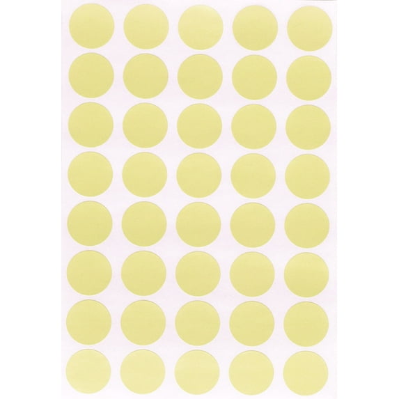 Royal Green Round Sticky Labels to Write on Inventory and Labeling, Pricing Dot Stickers 3/4 inch in Pastel Yellow, 2000 Pack