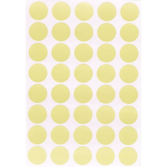 Royal Green Round Sticky Labels to Write on Inventory and Labeling, Pricing Dot Stickers 3/4 inch in Pastel Yellow, 4000 Pack
