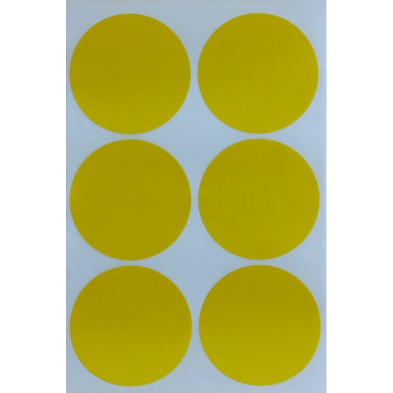 Royal Green Round Yellow Dot Stickers for Color Coding 2 inch (50mm) - 300 Pack