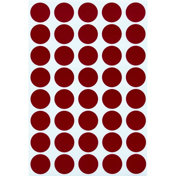 Royal Green Self Adhesive Labeling Stickers 3/4 inches Plain Labels in Red Velvet 19mm (2cm) - 600 Pack