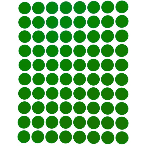 Royal Green Small Color Labels Stickers 1/2 inch (13mm) Green Dot Sticker - 4000 Pack