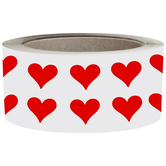 Royal Green Small Heart Stickers 1/2 inch Neon Red Heart Sticker for Stationery, Gift Packaging, and Party Favors (13mm) - 1250 Pack