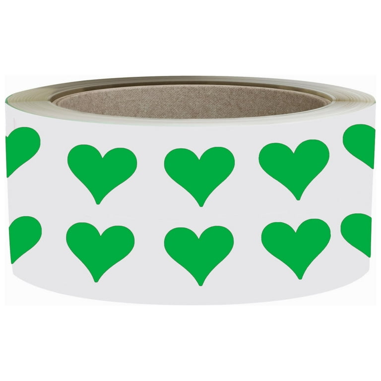 Royal Green Small Heart Stickers Roll 1/2 inch Heart Sticker for  Stationery, Gift Packaging, and Party Favors in Green (13mm) - 1250 Pack