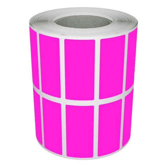 Royal Green Small Labels Sticker 1 inch x 3/8 inch Rolls for File Folder Tabs in Neon Pink 25mmx10mm - 1000 Pack