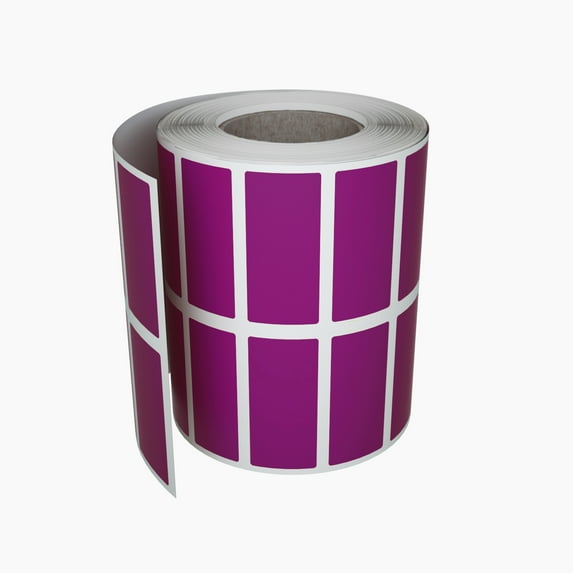 Royal Green Small Rectangular Sticker 1 inch x 3/8 inch Rolls for File Folder Tabs in Purple 25mmx10mm - 1400 Pack