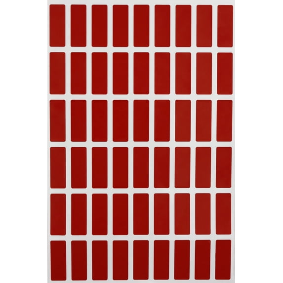 Royal Green Small Rectangular Stickers for Color Coding 1 in x 3/8 in Red Velvet, 5400 Pack