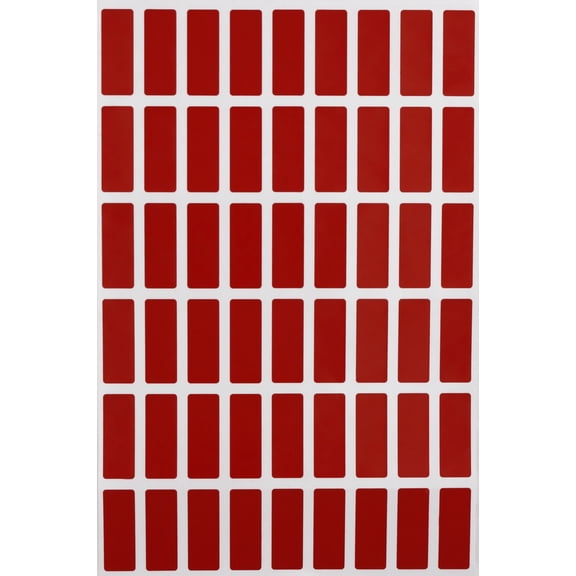 Royal Green Small Rectangular Stickers for Color Coding 1 in x 3/8 in Red Velvet, 5400 Pack