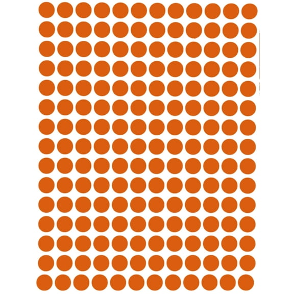 Royal Green Small Sticker Paper Labels ¼” 8mm 5/16 Color Code Dot Stickers Sheets in Orange - 18000 Pack