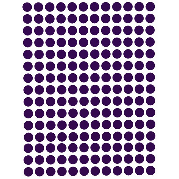 Royal Green Small Sticker Paper Labels ¼” 8mm 5/16  Color Code Dot Stickers Sheets in Royal Purple - 18000 Pack