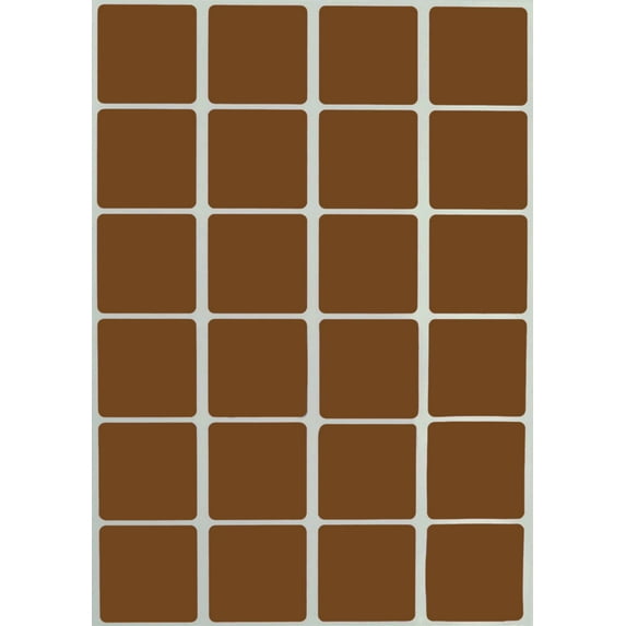 Royal Green Square Peel-Off Sticker Labels in Brown (25mm x 25mm) - 120 Pack