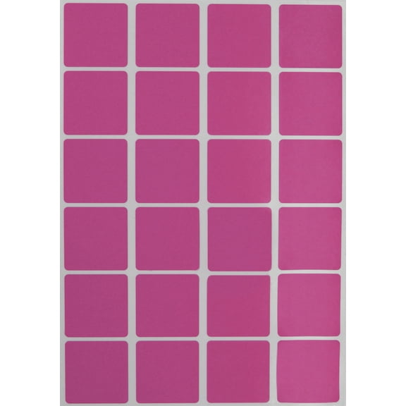 Royal Green Square Price Stickers 1 inch - Peel-Off Sticker Labels in Pink (25mm x 25mm) - 120 Pack