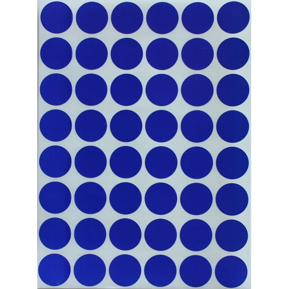 Royal Green Sticker Dots 11/16" Inch (17mm) Color Labels in Blue - 2400 Pack