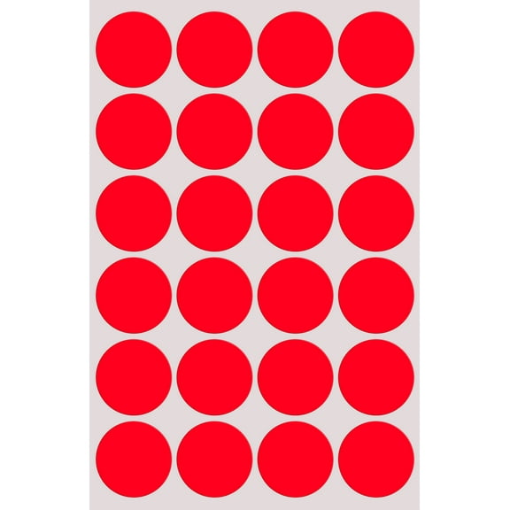 Royal Green Sticker Dots Colored Labels - Round Label Neon red 25mm - 120 Pack
