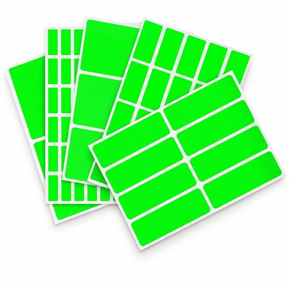 Royal Green Sticker Labels for All Purpose Assorted Sizes Rectangular Stickers in Neon Green -178 Pack