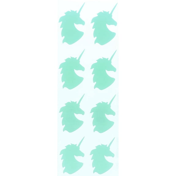 Royal Green Sticker Unicorn Party Supplies 2 in in Pastel Green - 40 Pack