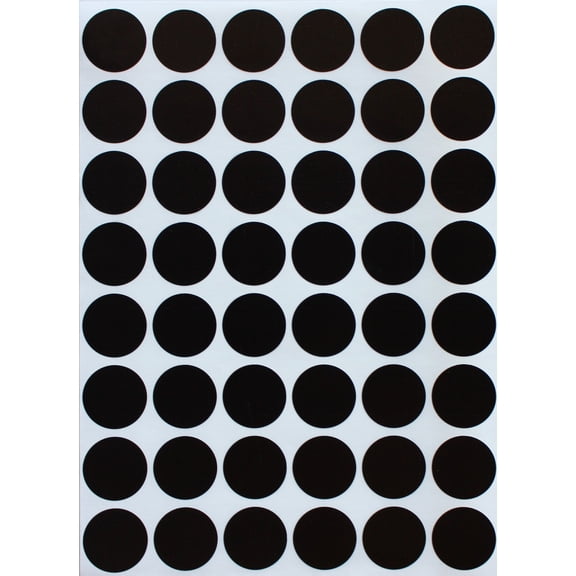Royal Green Stickers Dots in Black 11/16" Inch (17mm) Color Labels - 2400 Pack