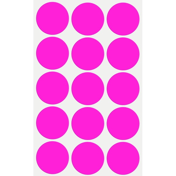 Royal Green Stickers Round Labels in Fluorescent Pink 1.25 (30mm) - 750 Pack