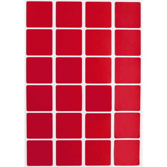 Royal Green Stickers Square Labels 1 x 1 inch - Packaging Seals Sticker in Red 25mm - 120 Pack