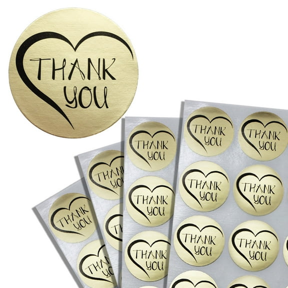 Royal Green Thank You Stickers Seals for envelopes, Favors, Weddings, Bridal Shower, Gift Packaging - Round Adhesive Gold foil Labels for Business and Personal use (38mm) 1.5" inch - 180 Pack
