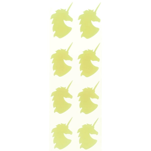 Royal Green Unicorn Stickers for Bags, Party Favors, Envelopes and Invitation Seals in Pastel Yellow 2 inch (50mm) - 40 Pack