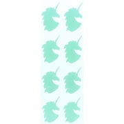 Royal Green Unicorn Stickers for Bags, Party Favors, and Envelopes Seals 2 inch (50mm) in Pastel Green - 80 Pack