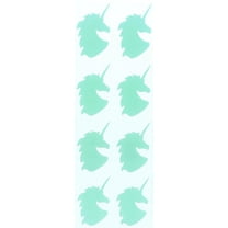 Royal Green Unicorn Stickers for Bags, Party Favors, and Envelopes Seals 2 inch (50mm) in Pastel Green - 80 Pack