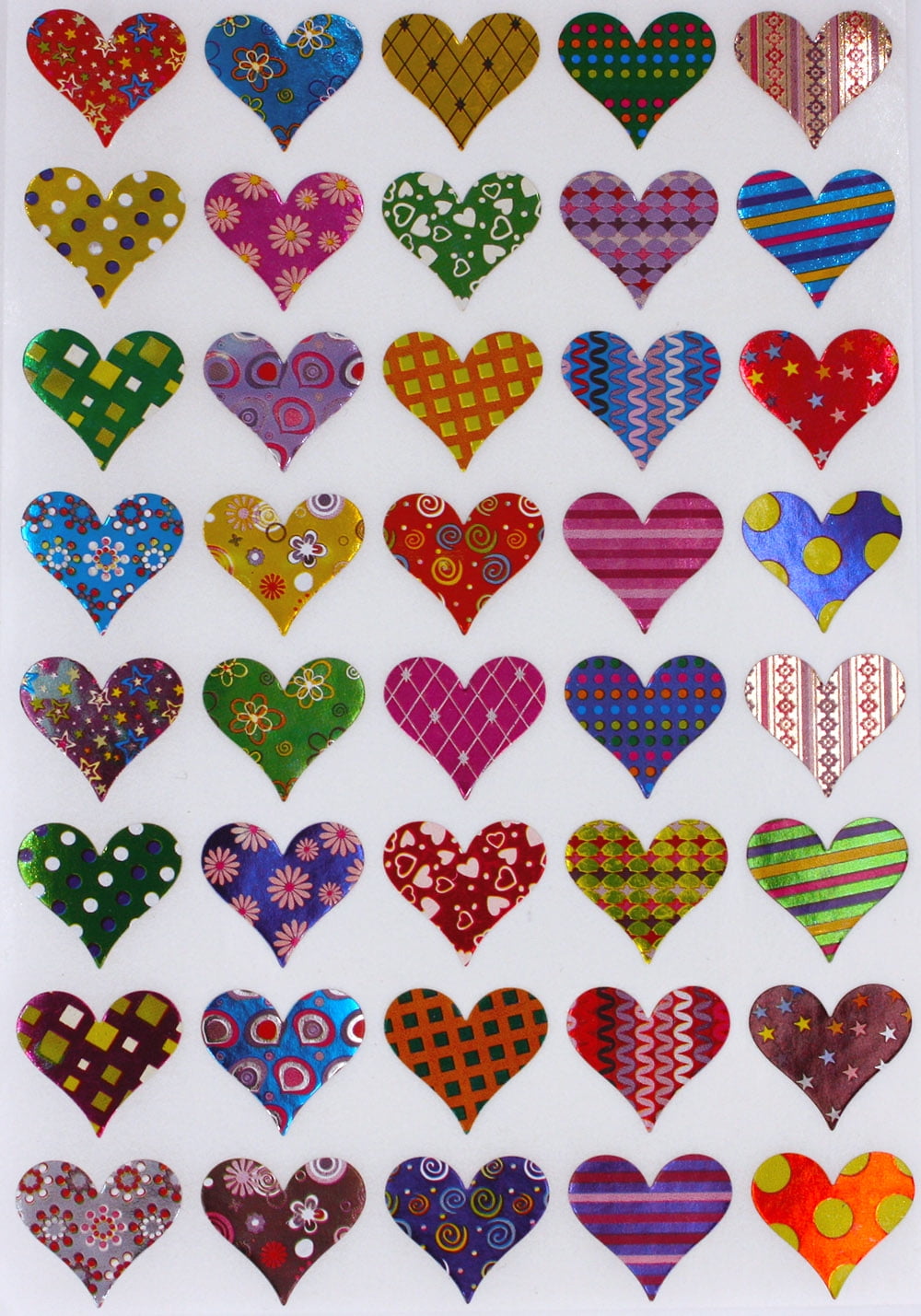 Heart Shaped Rhinestone Stickers, Assorted Sizes, 54-Count - Pink