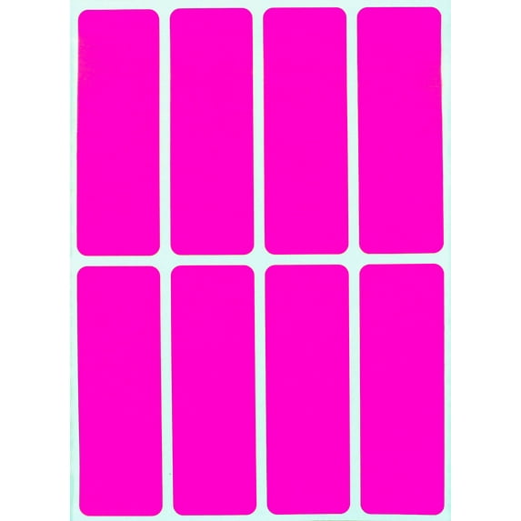 Royal Green Writable Neon Labels 1 x 3 inch (75mm x 25mm) Fluorescent Pink Stickers for Labeling - 400 Pack