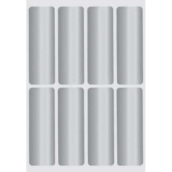 Royal Green Writable Rectangular Labels, 1 x 3 inch Metallic Silver Gift Stickers for Presents - 400 Pack