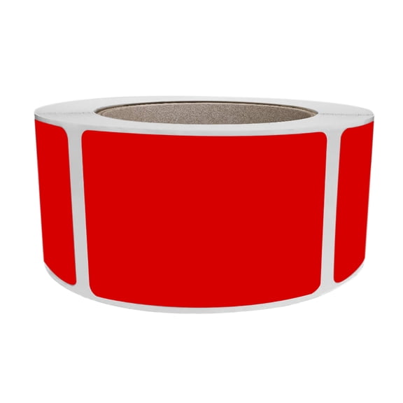 Royal Green Writable Sticker Labels 3x2 inch (76mm x 51mm) Rectangle Red Stickers Roll - 500 Pack