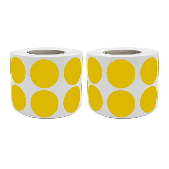 Royal Green Yellow Color-Coding Circle Dot Stickers 3/4 Inch (19mm) 2100 Labels on 2 Rolls
