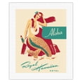 thumbnail image 1 of Royal Hawaiian Hotel - Mermaid with Sun Tan Oil Shops & Services - Vintage Travel Poster c.1950s - Fine Art Rolled Canvas Print (Unframed) 16in x 20in, 1 of 4