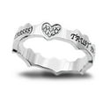thumbnail image 1 of Royal Heart PROVERBS 3:5 Ring, Steel with CZ Stones, 1 of 3