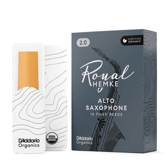Royal Hemke Organic Alto Saxophone Reeds, Strength 2.0, 10-pack