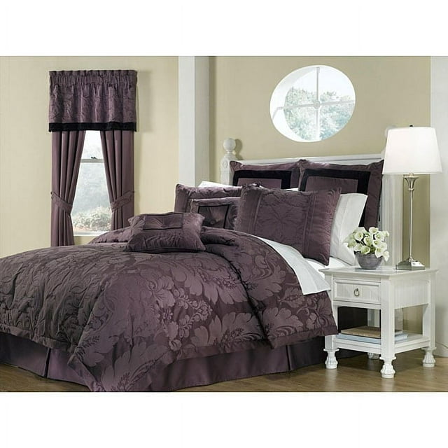 Royal Heritage Home Lorenzo Purple 8-piece Queen-size Comforter Set