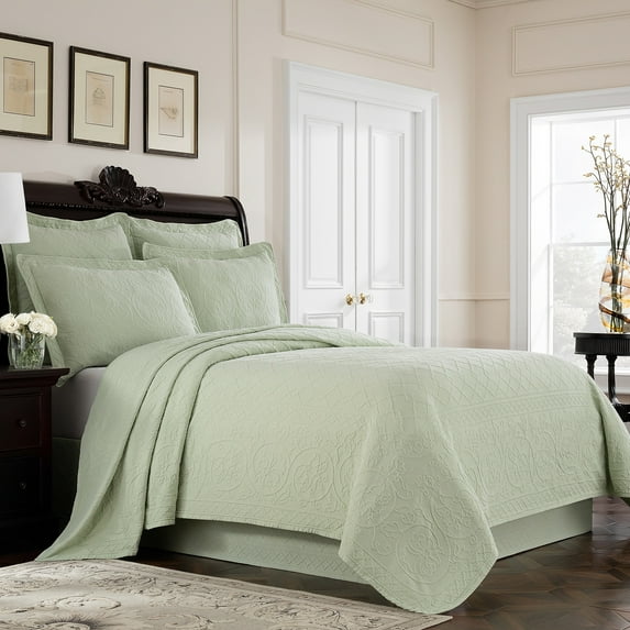 Royal Heritage Williamsburg Richmond Cotton Bedskirt Green Twin