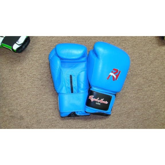 Royal Hurts Boxing Gloves in Top Grade Leather Blue 10oz RH