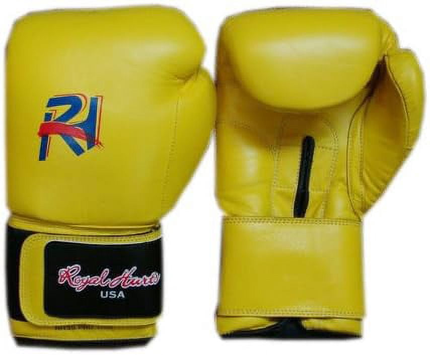 Royal Hurts Boxing Gloves in Top Grade Leather Yellow 12oz RH